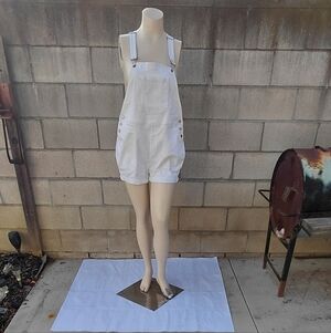 7035A...Women's Torrid White Denim Overalls Size 12